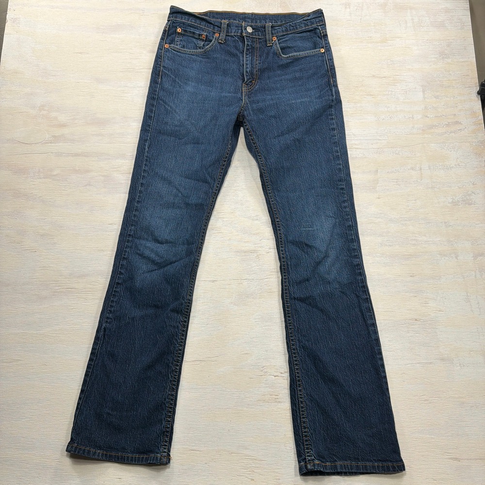 Levi's Jeans 527 Slim Bootcut W32 L34 Dark Wash Denim Blue Mens